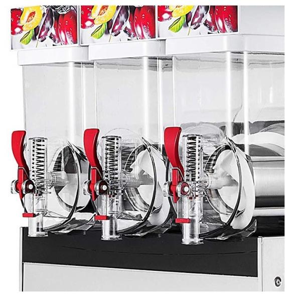 300W Stainless Steel Ice Slush Machine / 15L×3 Smoothie Slush Machine For
