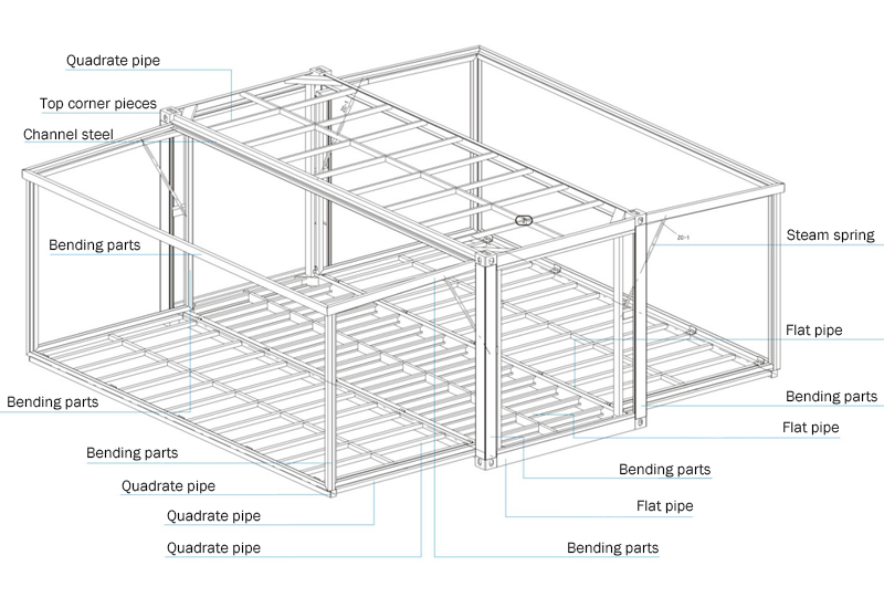 Grande vandalproof expandable prefab house frame