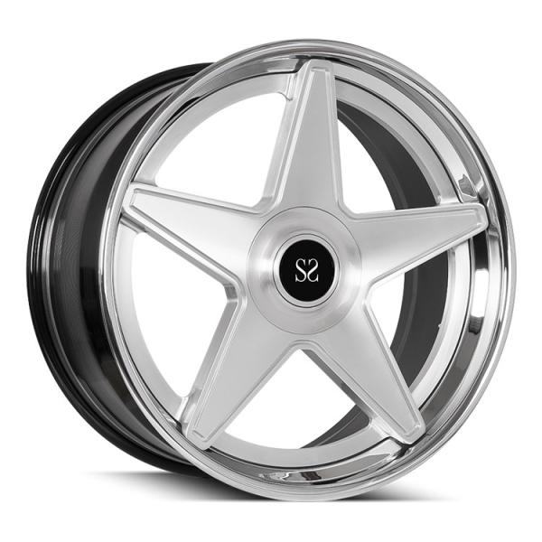 Audi S5 3PC Forged Aluminum Alloy Rims Staggered 19" And 20" Plished Satin Black