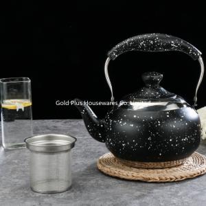 China Stovetop stainless steel chinese tea pot black color stainless steel loop-handled kongfu teapot with filter on sale