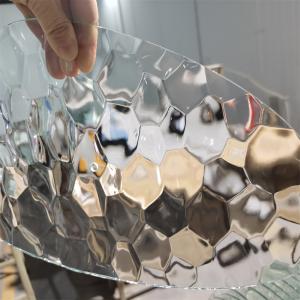 China Water Cube Textured Decorative Tempered Glass 10mm Thickness For Partitions Divisions wholesale