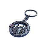 Antique Silver Metal Key Chains Souvenir Zinc Alloy Key Chain With Keyring