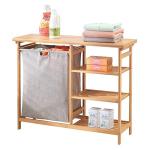 3 Tier Bamboo Free Standing Shelves Clothes Rack Organizer ODM