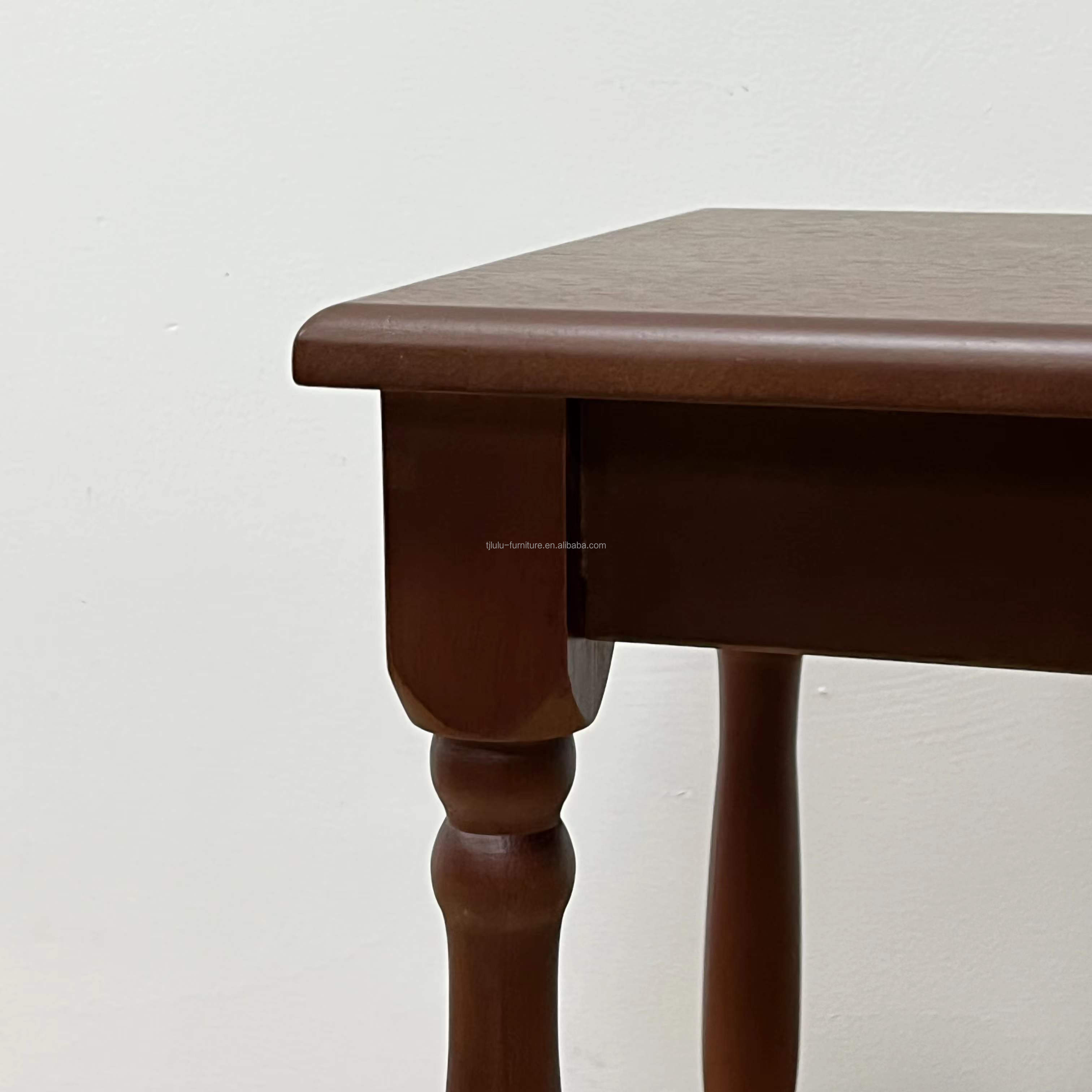 Natural or Dark Walnut Color Hall Wood Dining Table for Antique Restaurant