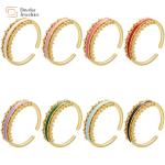 Zircon Stackable 18k Gold Plated Jewelry Enamel Diamond RingsFor Women