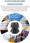M12~M63 Non-metallic Cable Glands IP68 Polyamide Nylon Hermetic Gland Connectors