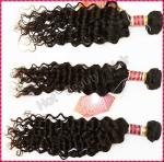 Black Remy Peruvian Virgin Human Hair Extensions 18" 22" Loose Wavy Natural Wave