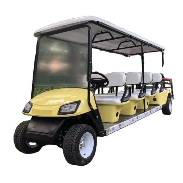 Yellow 27mph-35mph Golf Cart Golf Course Cart 10 Person Color Customized For