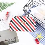 Shell Shape Luxury Stripe Cosmetic Toiletry Travel Bags For Women