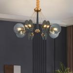 Postmodern chandelier villa living room creative luxury glass dining room nordic
