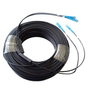 China Ftth Single Mode Fiber Optic Patch Cord Drop Cable G657A GJXFH black sheath wholesale