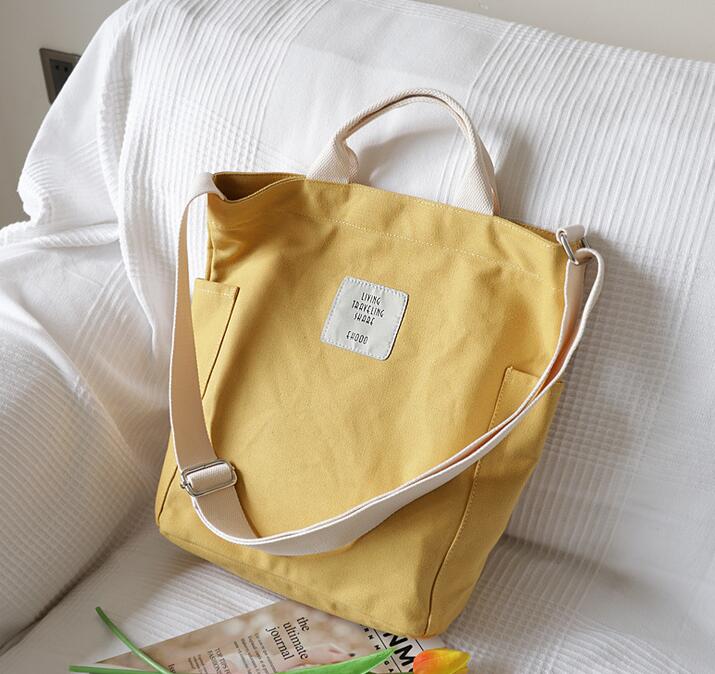 Korean Canvas Shoulder Bag Zipper Luxury Women Bags Designer Women Messenger Bag Female Simple Handbag Letter Printing tote