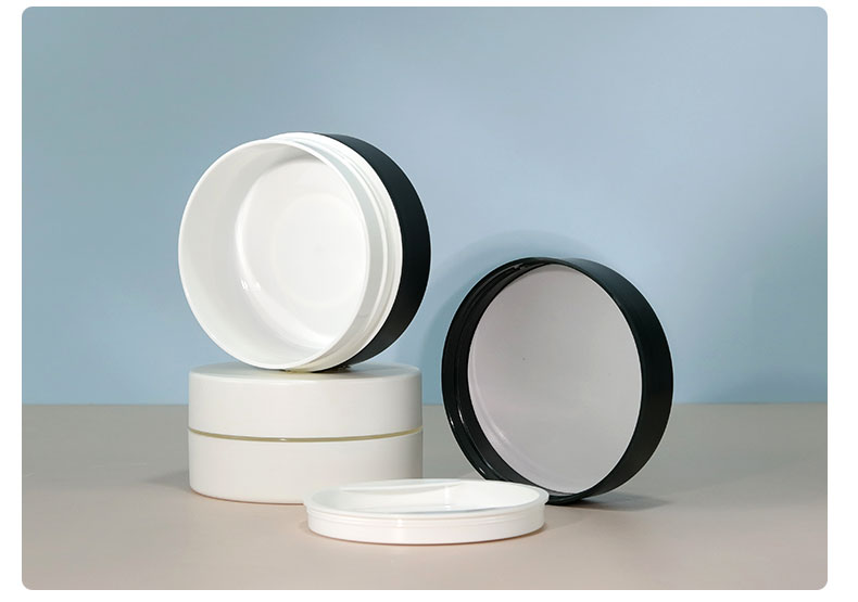 Acceptable Customer's Logo Simple Custom PP Plastic Face Cream Double Layer Eye Cream Moisturizer Cosmetic Jar Containers
