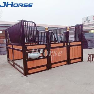 China Bamboo Pine Infill Powder Coating Horse Stable Box With Roof on sale