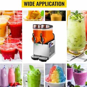 China 110V Commercial Slushy Machine 2x6L Soft Ice Cream Maker 1300W LED Display Automatic wholesale