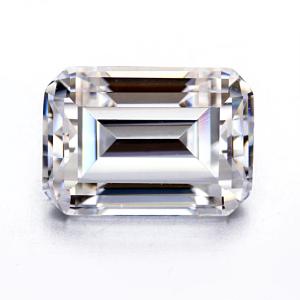 China Emerald Cut EF White VVS Synthetic Gemstone Loose Moissanite Diamond For Rings wholesale