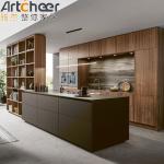 Modern Wooden Looking Veneer Oak Kitchen Cabinet with Accessories Hardware and