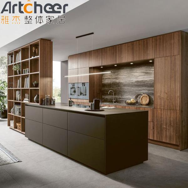 Modern Wooden Looking Veneer Oak Kitchen Cabinet with Accessories Hardware and