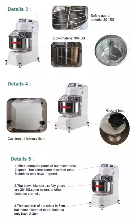 10L 20L 30L 40L 50L 60L 80L Vertical Dough Mixer With Stainless Steel Casing And Adjustable Speed Panel