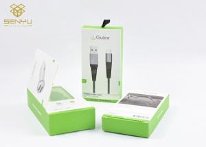China 350g Art paper Mobile Accessories Packaging / Data Cable Packaging Box With Blister Insert wholesale