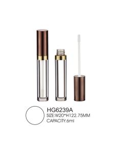 China Slim 6ml Empty Lip Gloss Bottle Round Cap Collar White Applicator wholesale