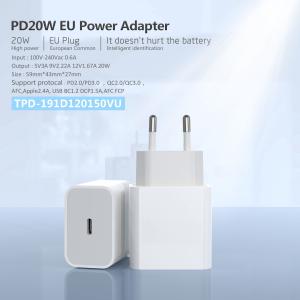 China 12V 1.67A USBC PD 3.0 Charger , CE Iphone 12 Wall Charger wholesale