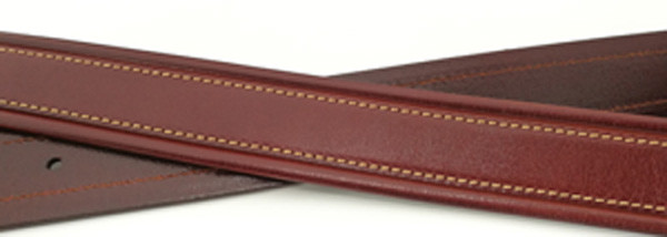 Zinc Alloy Buckle Mens Leather Dress Belt Contrast Color Stitching Width 3.5cm