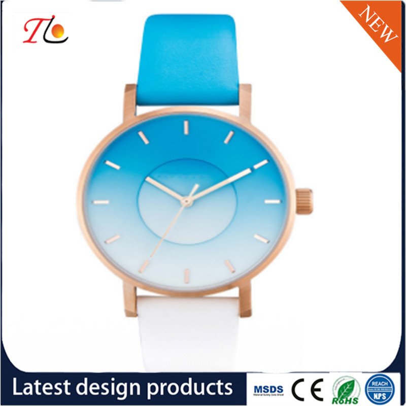 wholesale customization Pu watch alloy case quartz watch fashion watch Colorful leather band Shining diamond ladywatch