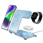 PD/QC Metal Wireless 3 in 1 Charging Stand 6mm Charging Distance