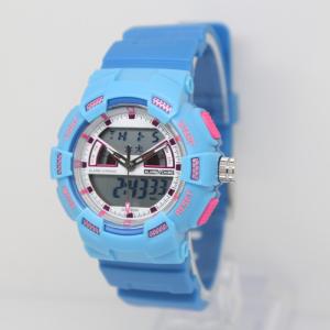 China Plastic Digital Watch with Stainless Steel Case Back, 5ATM Water Resistance and TPU Strap,LCD Digital Watches wholesale