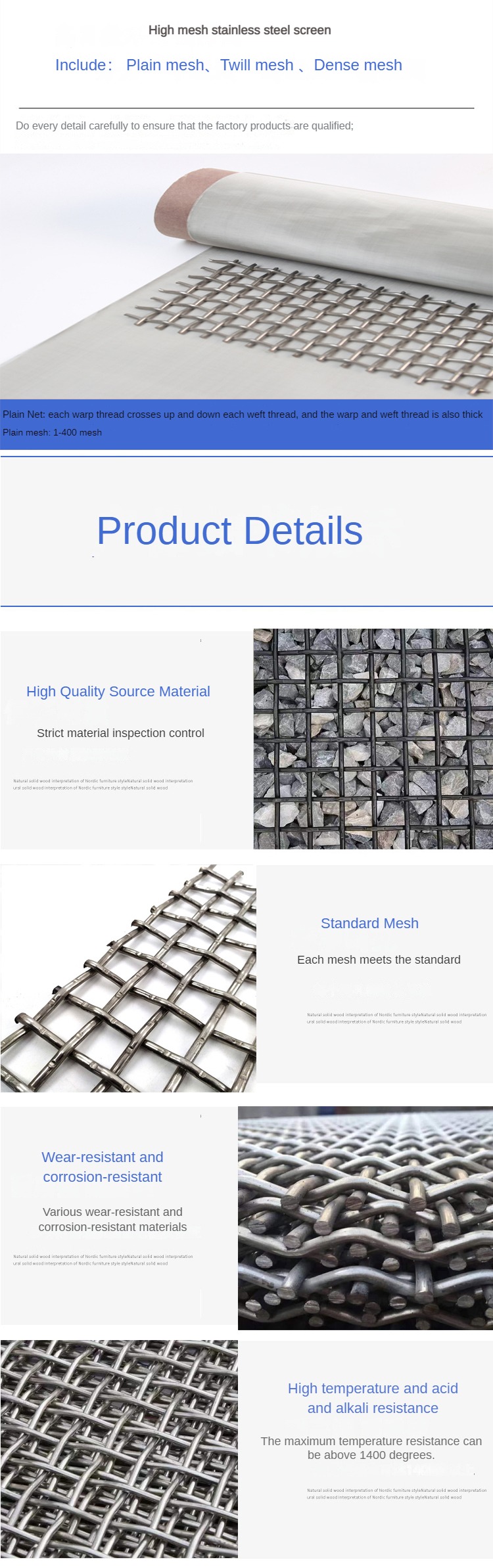 High Temperature Resistant Crimped Wire Mesh with Customizable Aperture for Anti-Corrosion Applications