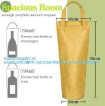 Tyvek Bottle Bag, DuPont insulated Wine Carrier Tote Holders, Portable Gift Bags