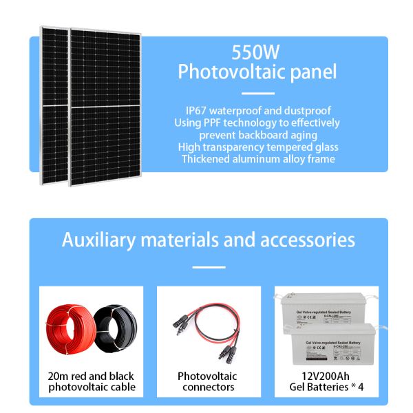 High Quality 3KW Off Grid Solar System with MPPT Controller – Adjustable Voltage 100V–240V