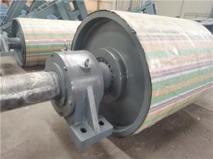 China Ceramic Lagging Conveyor Bend Pulley 200mm Length With Self Aligning Bearing wholesale