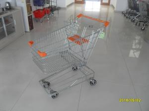 China Low Carbon Metal Shopping Cart 100 L With 4 Swivel 4 Inch Autowalk Casters wholesale