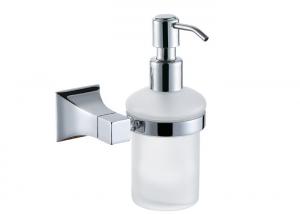 China Bathroom Accessory Wall Mounted Soap Dispenser With Brass Pump PP Bottle Chrome on sale