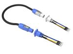 IP44 3pin indoor Circular powercon male socket Blue Connector for LED Screen