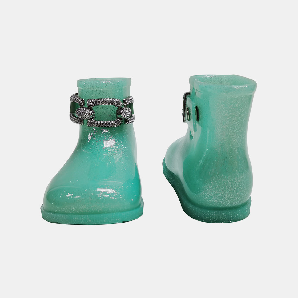 SEDEX Gender Neutral Design Kids Glitter PVC Ankle Rain Boots