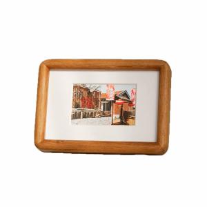 China Simplicity Style Small Picture Frames Natural Wooden Photo Frames Tabletop With Bracket wholesale