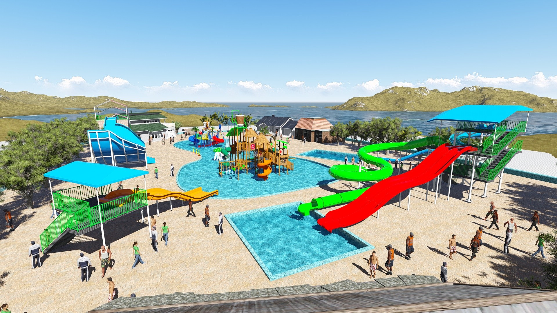Theme Water Park Surf Simulator Machine Summer Entertainment Adults Water Slide