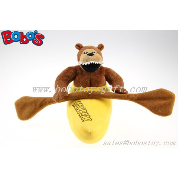Brown Custom Made Stuffed Rowbear Animals With Orange Rowing