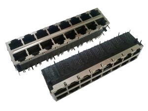 China 2x8 RJ45 Multi Port Jack Stacked Integrated Gigabit 7.7Kg Retention Strength wholesale