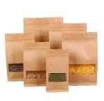 kraft food packaging bags resealable with transparent window