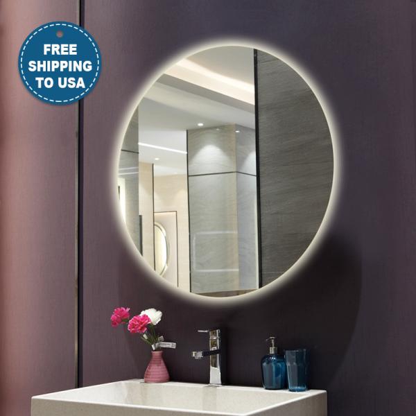 Eco Friendly Lighted Mirror TV Contemporary Magnifying Bathroom Mirror With