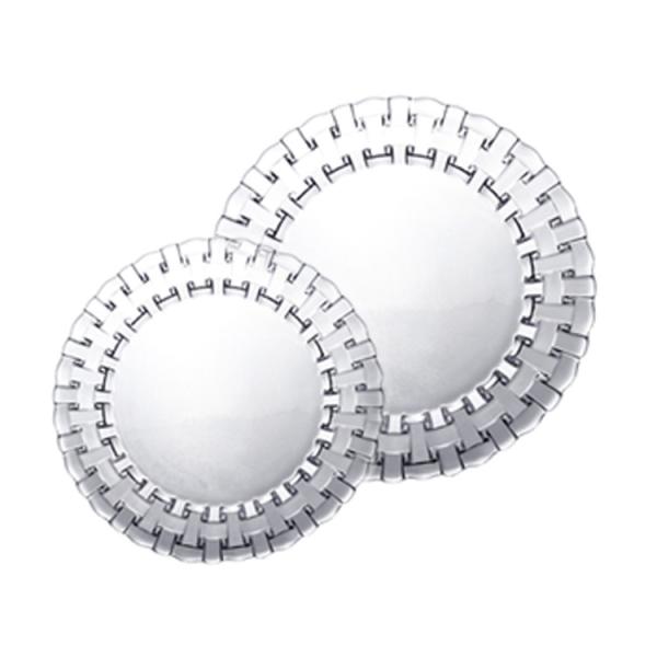 Factory Direct China Manufacturer Classic Woven Collection Clear Plate Set with
