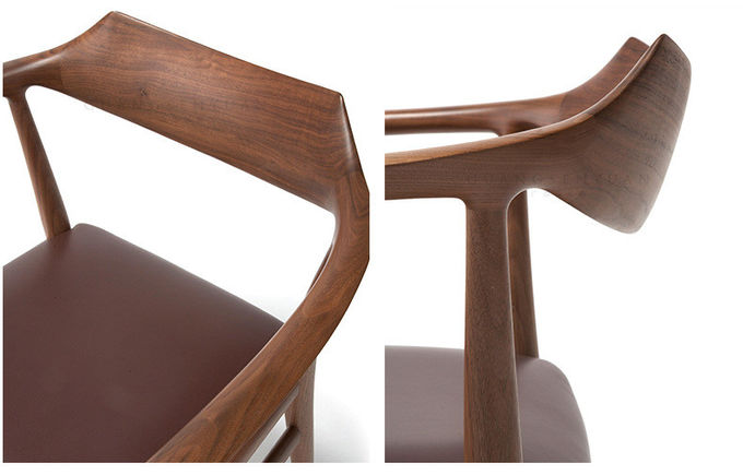 Pu Wooden Kennedy Armchair 480*460*760mm For Dining Room