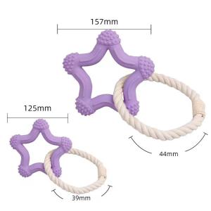 China Pet Puzzle Toy Factory Pentacle Cotton Rope Interactive Chew Molar Teeth Cleaning Rubber Toys wholesale