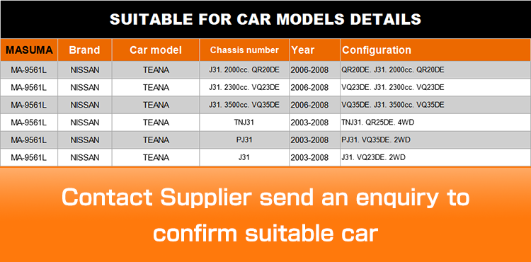Control Arms for NISSAN TEANA J31 54501-9W200 CT170G 2C 545019W200 54501-9W20C 54501-9Y000