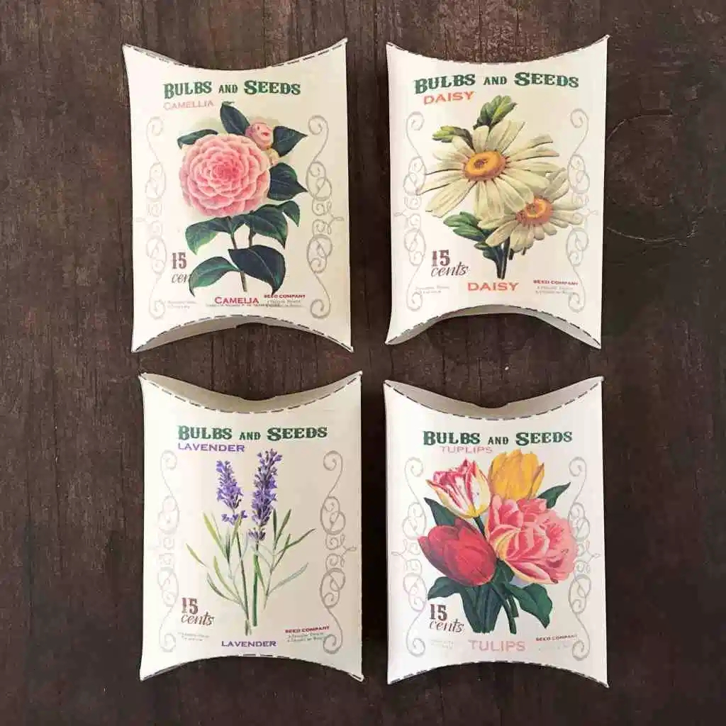 Customized Printing Wholesale Recyclable material Pillow Gift Box Seed Paper Packaging Box