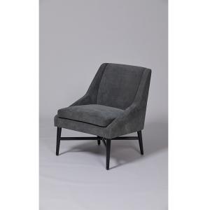 China Custom Made Dark Grey Fabric Armchairs With Stainless Steel Metal Frame wholesale